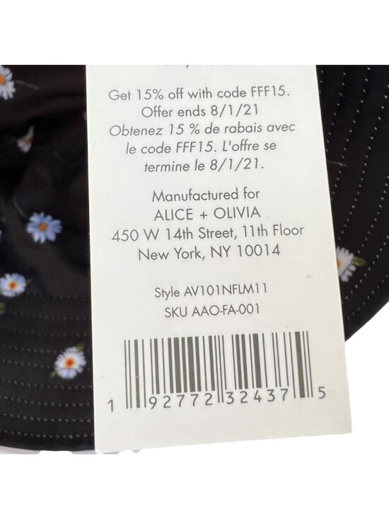 Alice + Olivia NWT Reversible Bucket Hat Black Daisy Print & White One Size main image 8